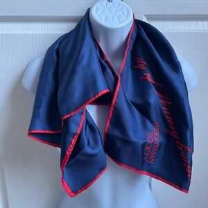 University Of Pennsylvania Vintage Weightman Society Silk Scarf. Navy and Red.
